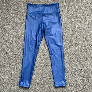 Zyia metallic blue leggings size 6-8